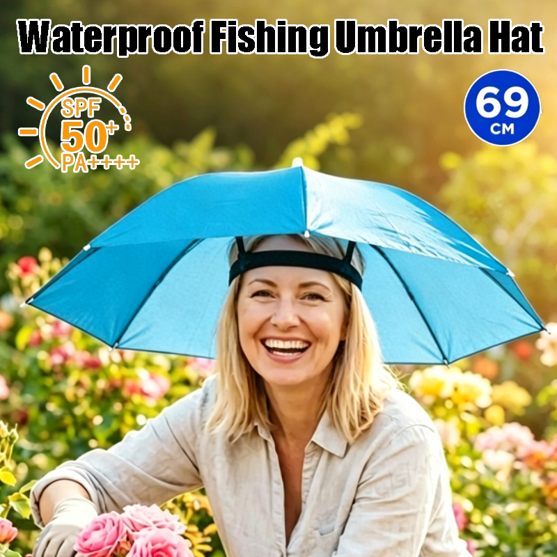 Fishing Hat - Topi Payung Anti Hujan Berlapis Hitam