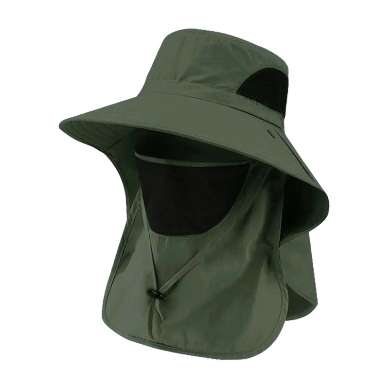 Fishing Hat - Topi Memancing Poliester dengan Penutup Leher,