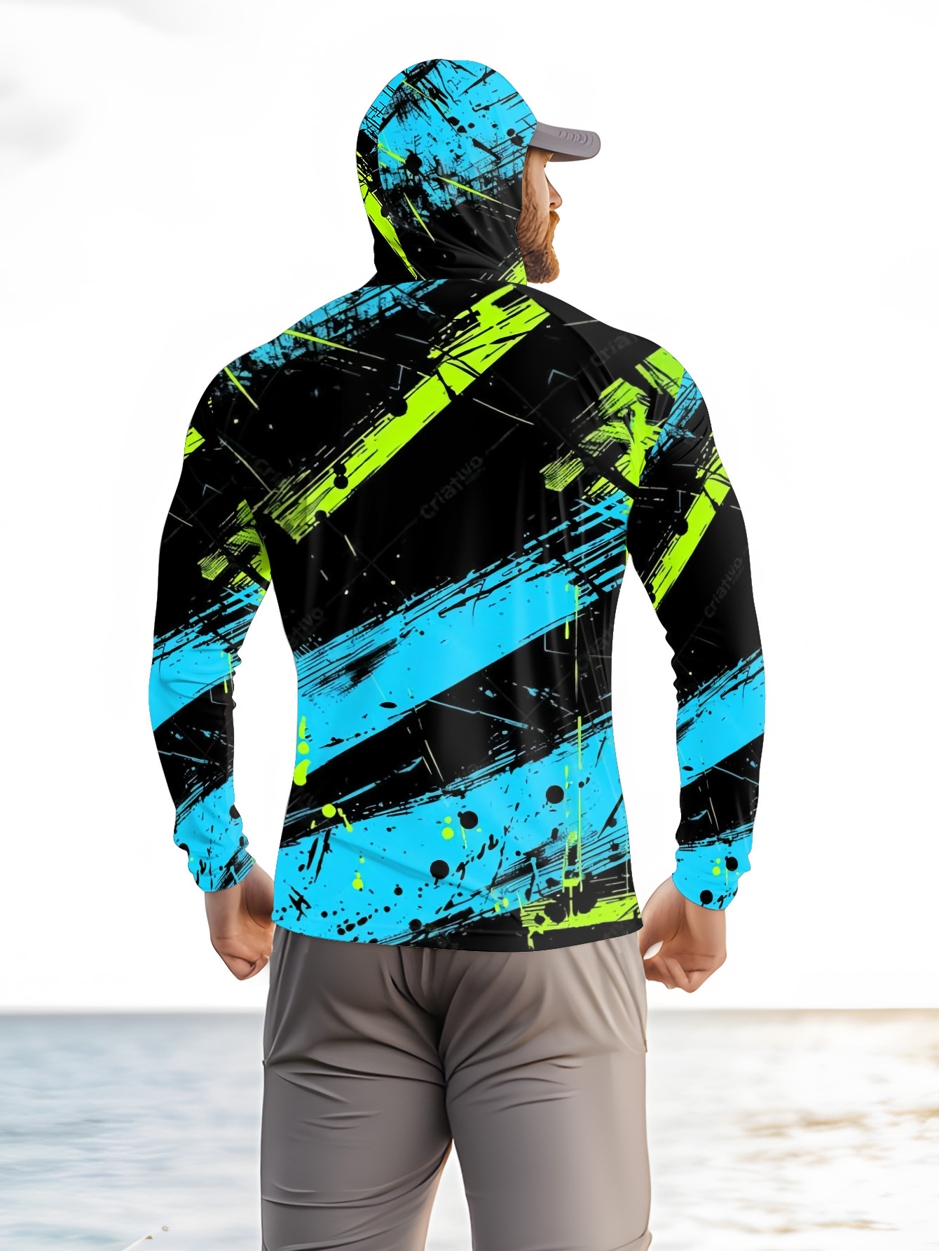 Hoodie Pancing Pria Lengan Pan - Fishing Shirt Uv Protection ulasan dan harga