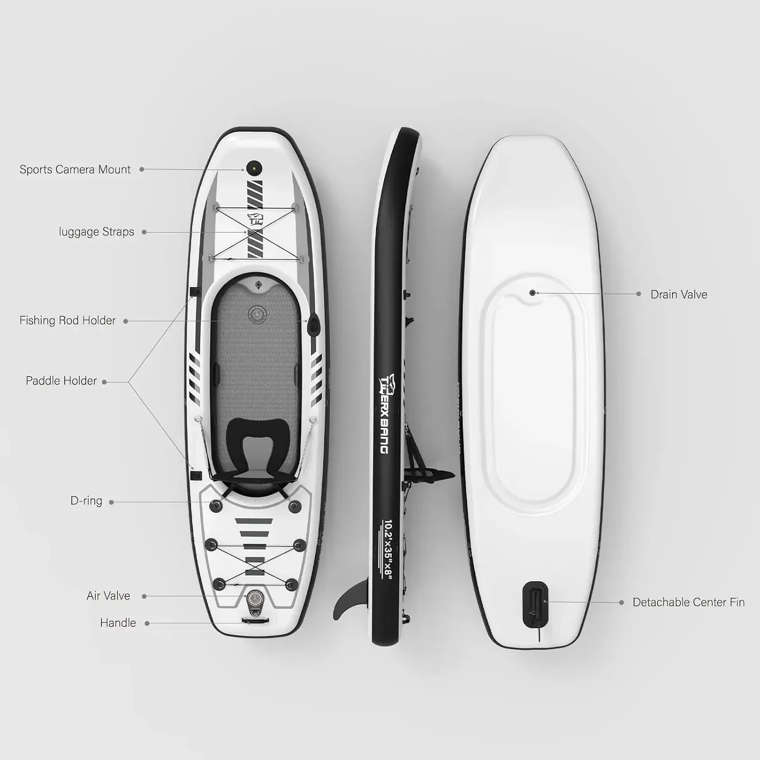 TIGERXBANG Kayak Tiup 10,2'x35 - Fishing Backpack ulasan dan harga