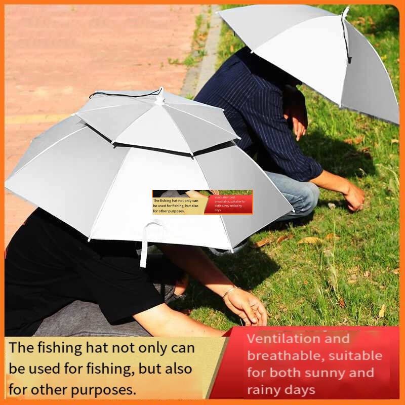 Topi payung, payung besar dua  - Fishing Hat ulasan dan harga